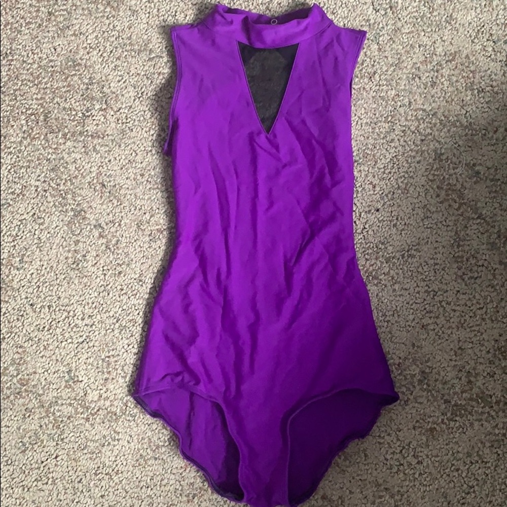 FLASH SALE Purple and black mesh Leotard